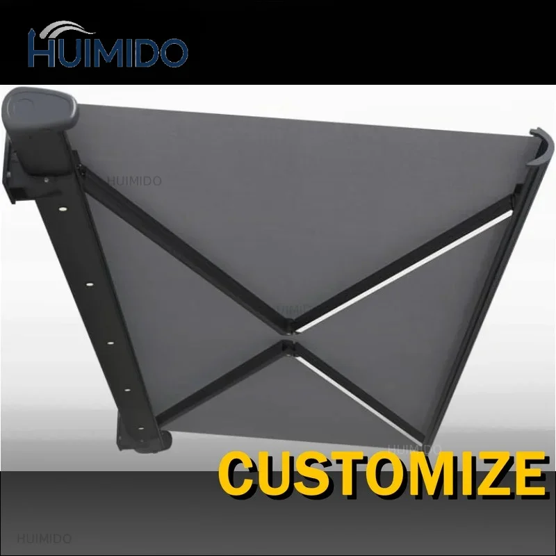 Electric Retractable Automatic Motorized Awning Led Light Waterproof Fabric 2X1.5M Outdoor Patio Yard Porch Balcony Sunshade