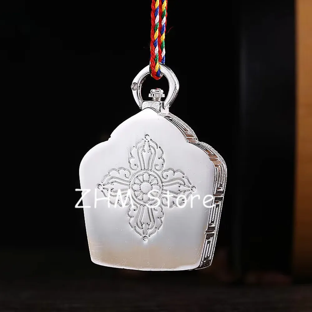Silver/Gold Plating Buddhist Suppliers Alloy Metal Double Dragon Playing Pearls Decorate Exquisite Gawu Box Tibetan Pendant