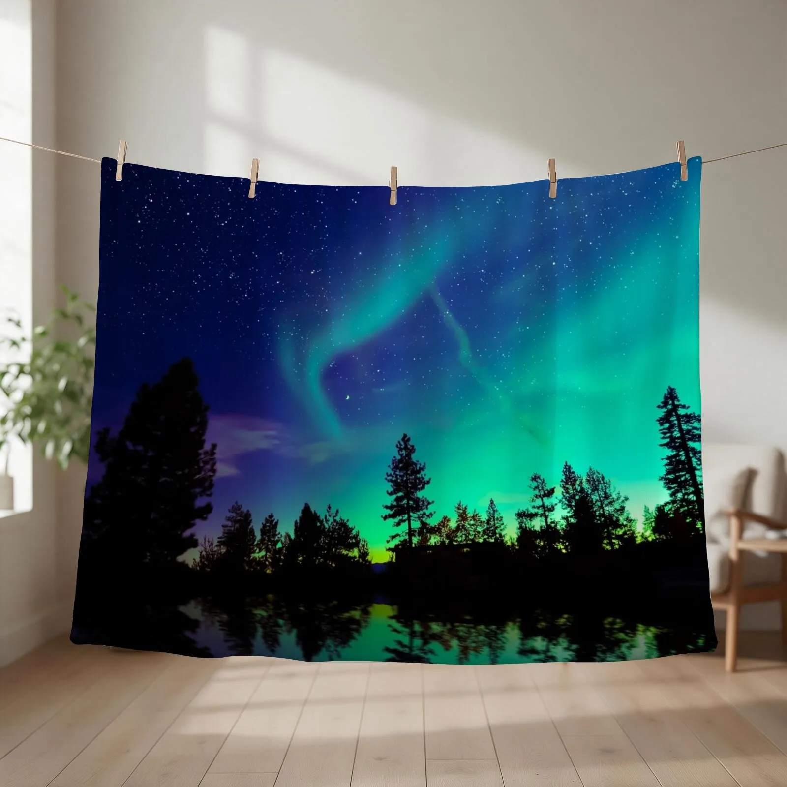 Northern Lights 4 Throw Blanket Decorative Sofa Travel Hair warm for winter Blankets
