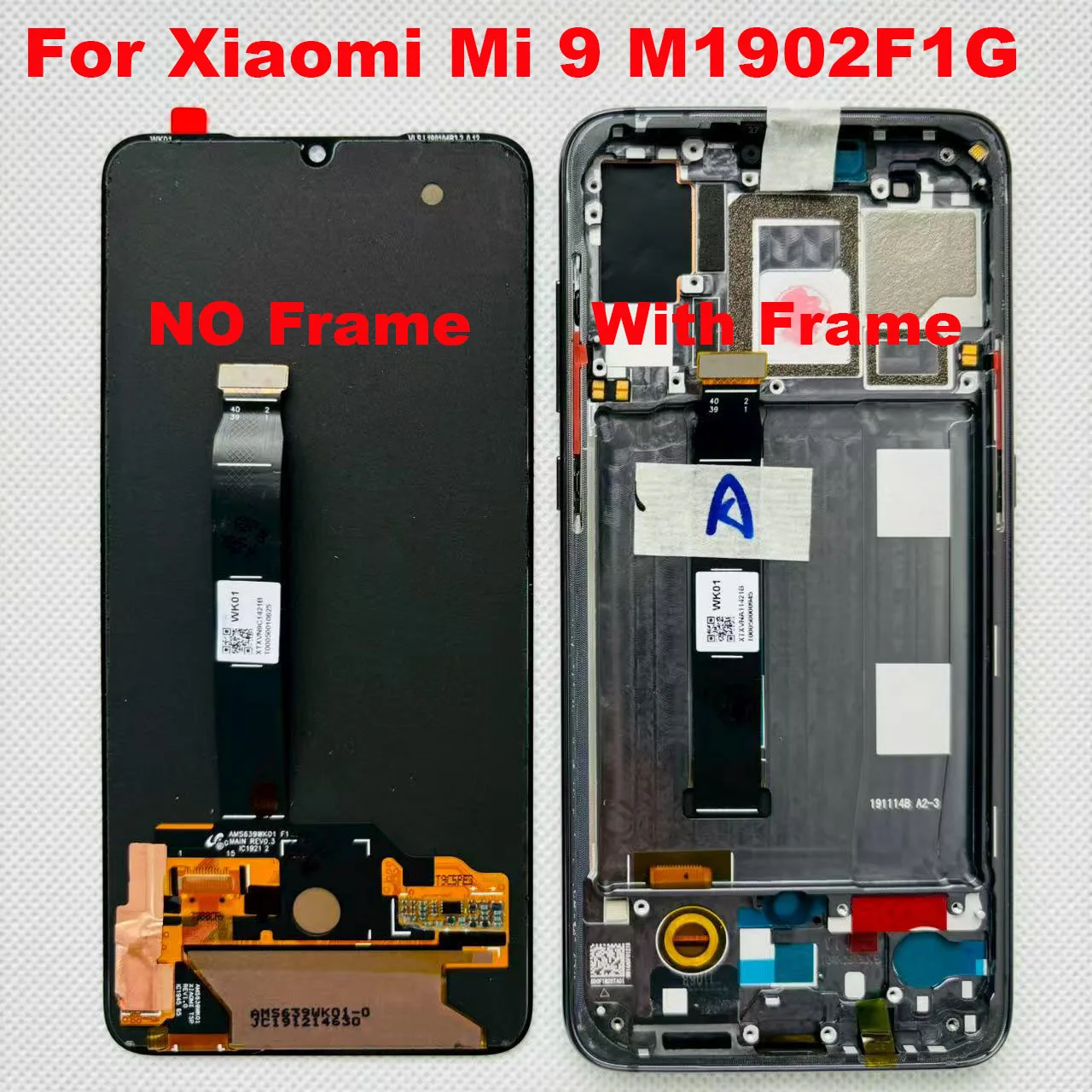 オリジナル-amoled-シャオ-mi-mi-9-液晶ディスプレイシャオ-mi-mi9-タッチスクリーンデジタイザ画面修理-withframe-m1902f1g-スクリーン部品