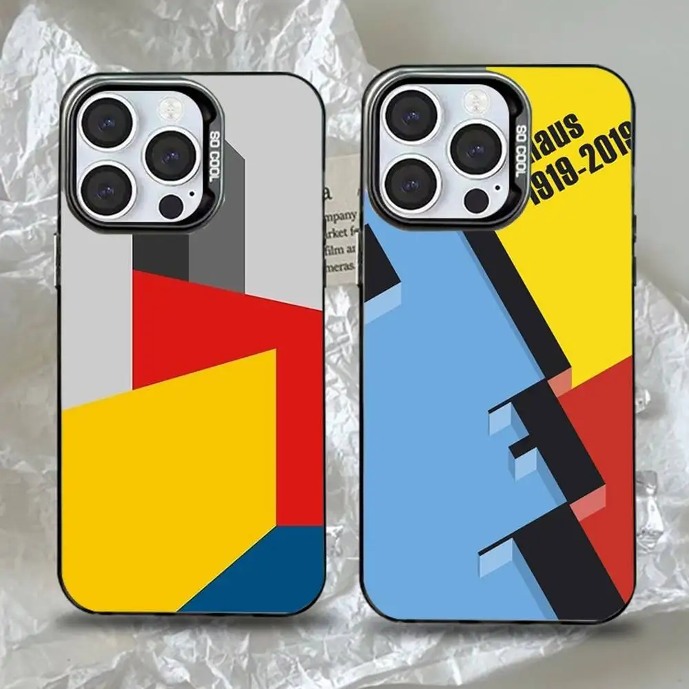 

Bauhaus Exhibition Art Phone Case For iPhone 16,15,14,13,12,11,Pro,Max,Plus,Mini,XS,SE Anti Fall Black Matte Hard Bumper