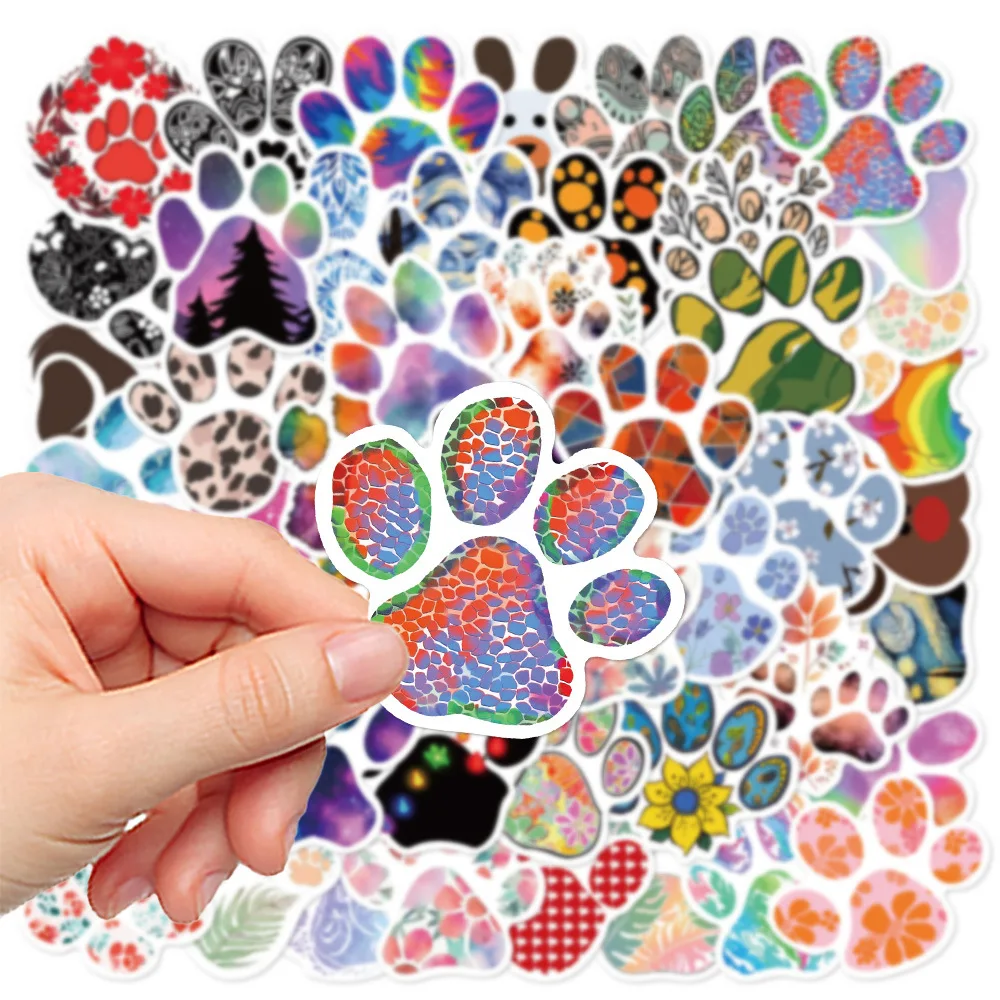 10/30/50PCS New Animal Flower Paw Print Sticker Cartoon iPad Luggage Car Water Cup Guitar DIY Scrapbook Toy Decoration Wholesale