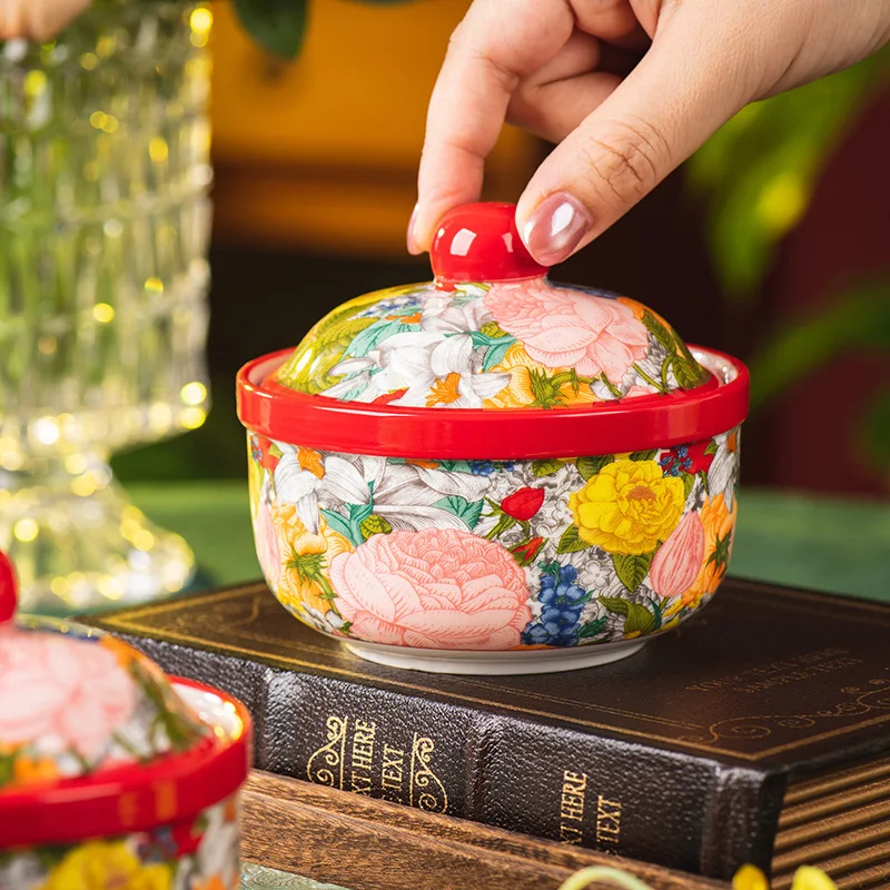 PYH Huayun Bowl Household Ceramic Tableware High Value Salad Noodle Bowl Soup Bowl Fruit Large Personal Special