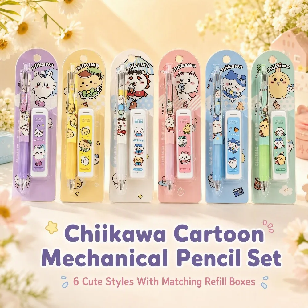 Hot Latest Model Stylish Automatic Pencil Set Anime Merchandise Cute Writing Lead Resistant for Students Notebook Stationery Set