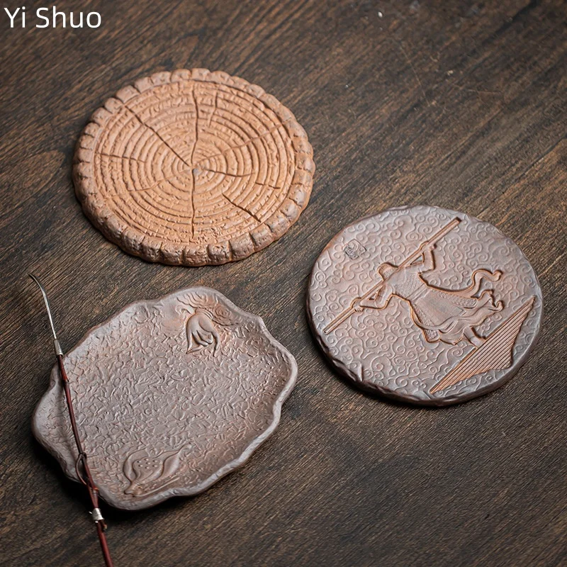 

Teapot Holder Dry Bubble Tray Retro Chinese Style Teapot Tray Cup Tray Small Tea Table Ceramic Teapot Mat Accessories