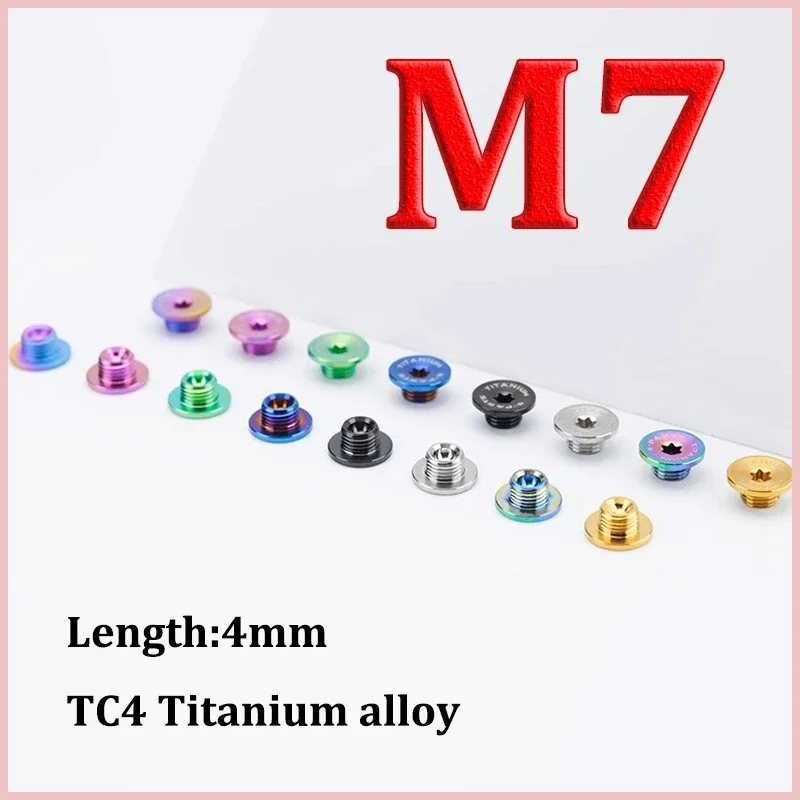 

1pc M7 x 4mm 6.6mm Titanium Alloy Flat Head Screw Oil Disc Brake Lever Oil Injection Hole Screw For XTR UT DA Mountain Bike