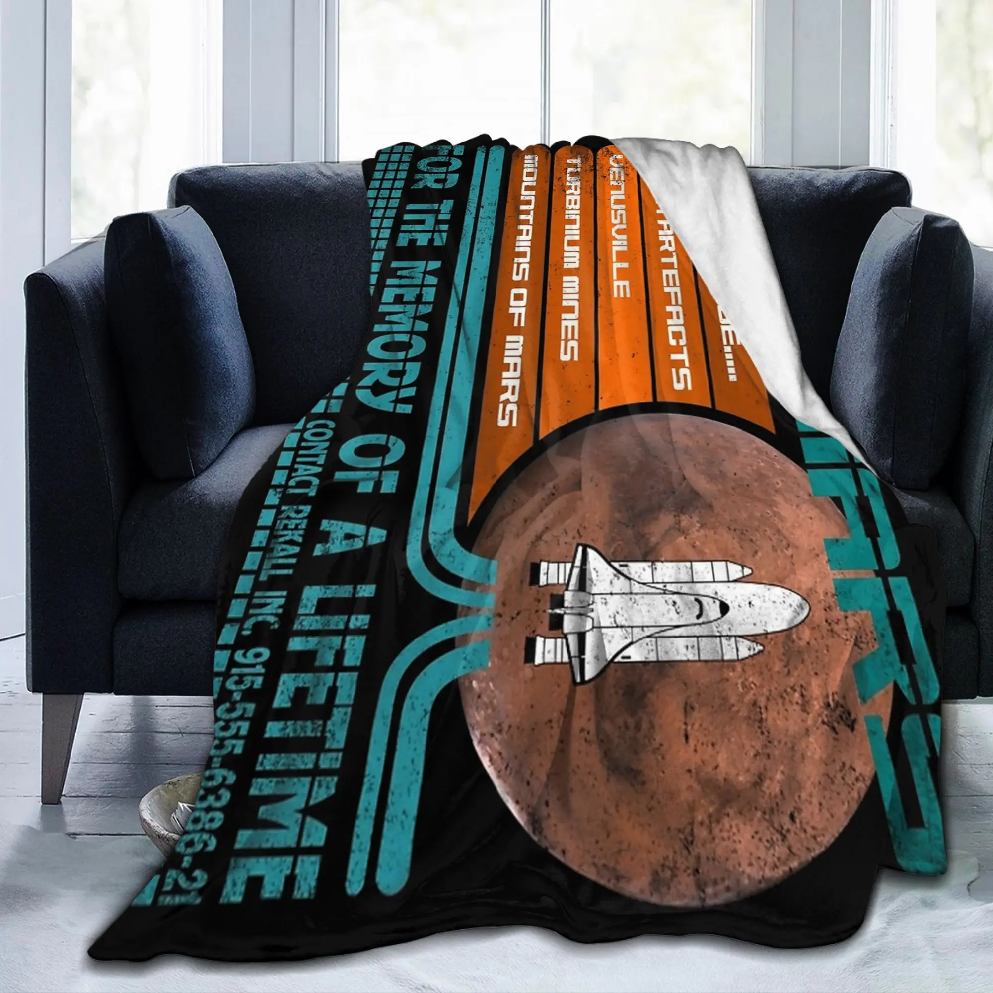 Total Recalling Inspired Visit Mars Blankets Flannel Autumn Winter Schwarzenegger Portable Warm Bedding Throw Blankets for Car