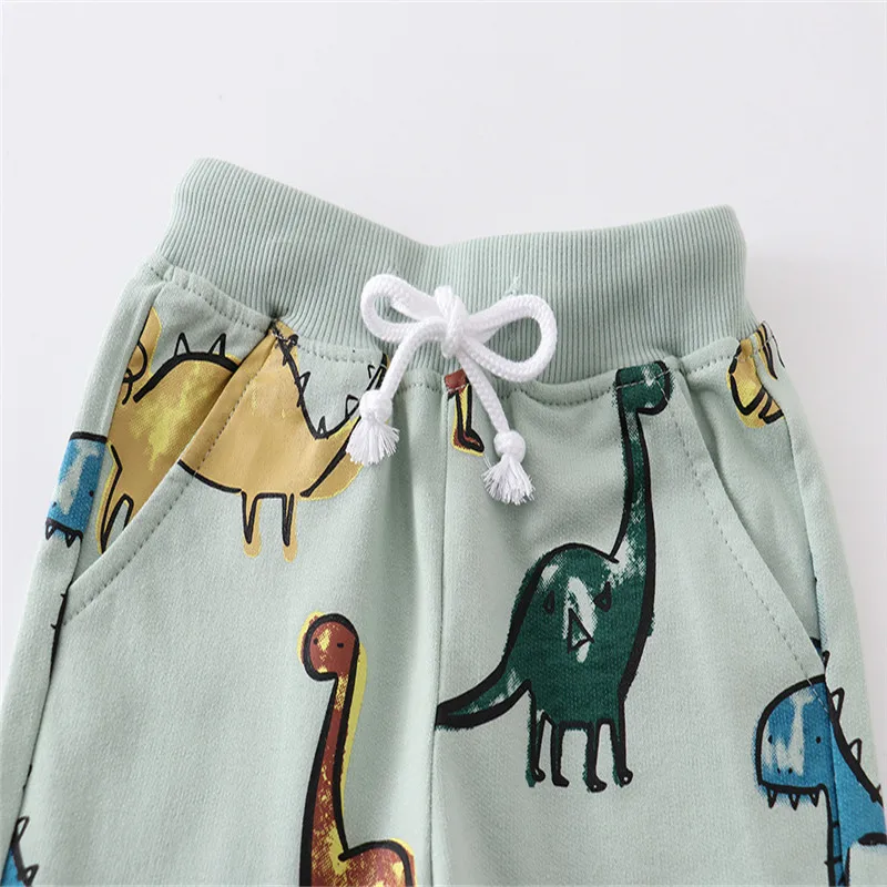 Jumping Meters 2-7T Summer Boys Shorts Dinosaurs Print Drawstring Baby Boys Girls Short Pants Animals  Children\'s Kids Trousers