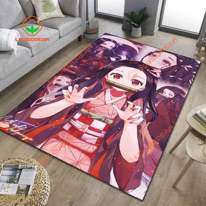 Demon Slayer rugs Children's gift rug  home kitchen bathroom door mat Nezuko Shinobu Muichirou comic decorative carpet