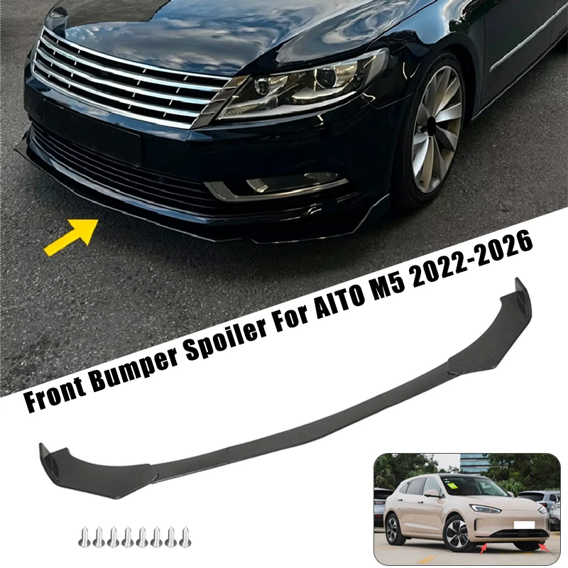 Sport Front Bumper Splitter Spoiler Lip For AITO M5 2022-2026 5Pcs Adjustable Sectional Car Exterior Tuning Body Kit