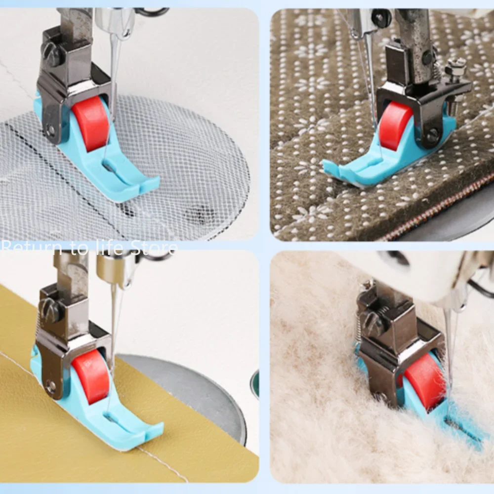 1pc Universal Industrial Sewing Machine Leather Roller Wheel Presser Foot Of Flat Car Thick Fabric Clothing Replace Presser Feet