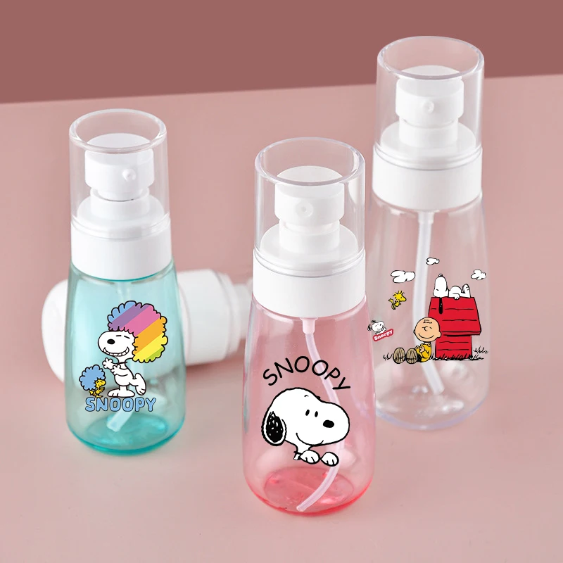 60ML Snoopys Portable Spray Bottle Girls Boys Plastic Refillable Bottles Perfume Sub-bottling Cosmetic Makeup Spray Bottle Gift