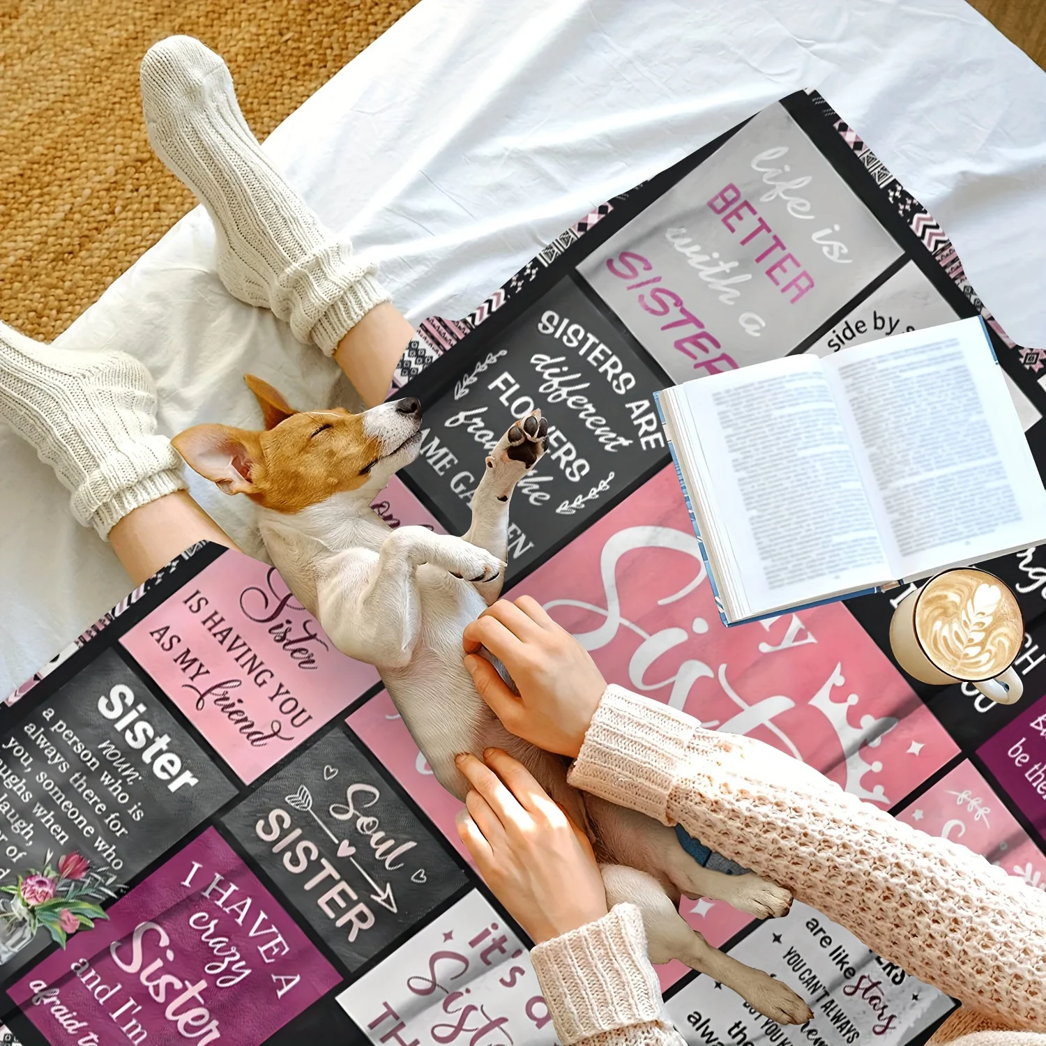 1pc Flannel Blanket Gift for Sister Soft Flannel Blanket Sofa Blanket Nap Blanket Office Home Sofa Bed Sofa