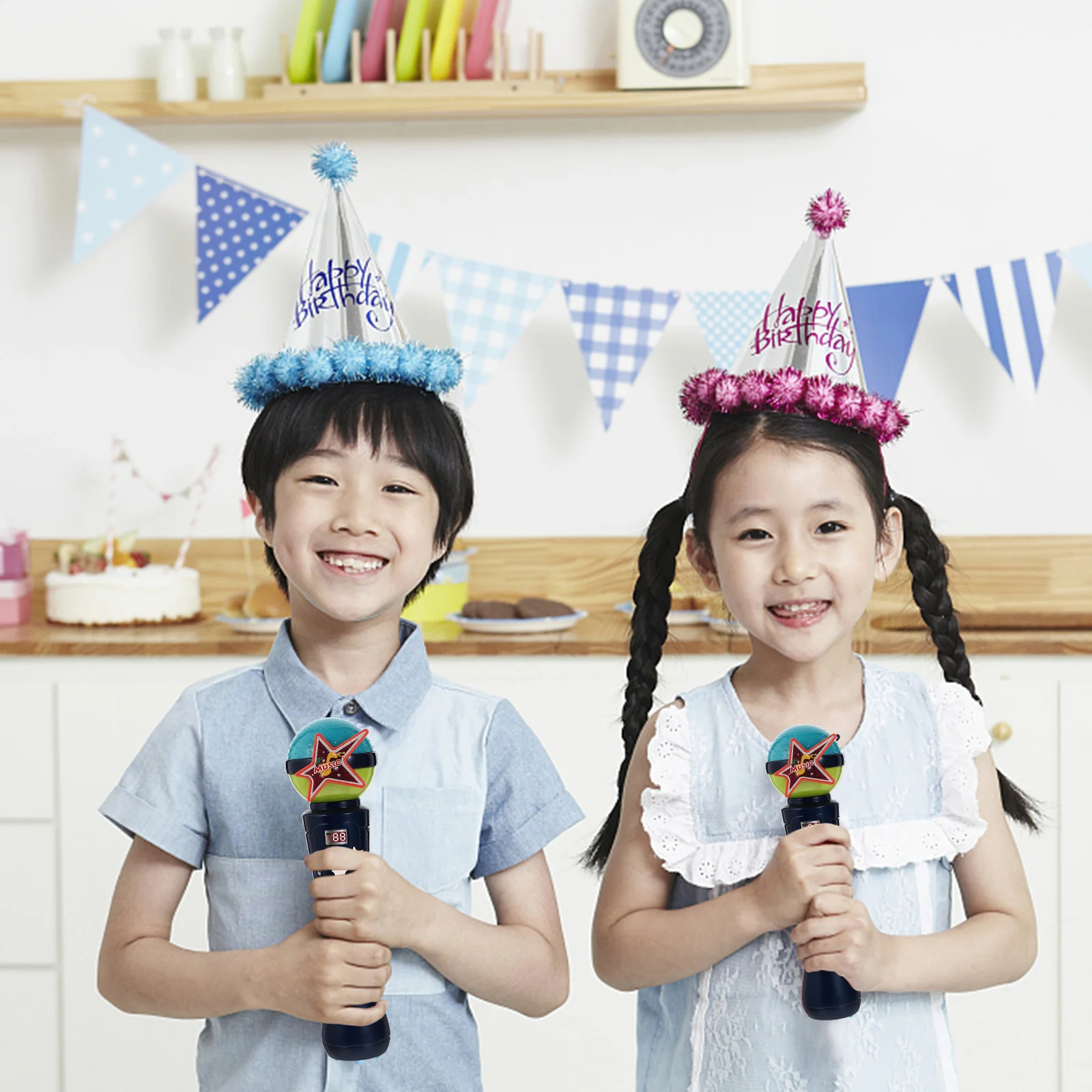 البلاستيك ميكروفون الدعامة الموسيقى لعب الفتيات كاريوكي ABS التظاهر للأطفال الميكروفونات #3