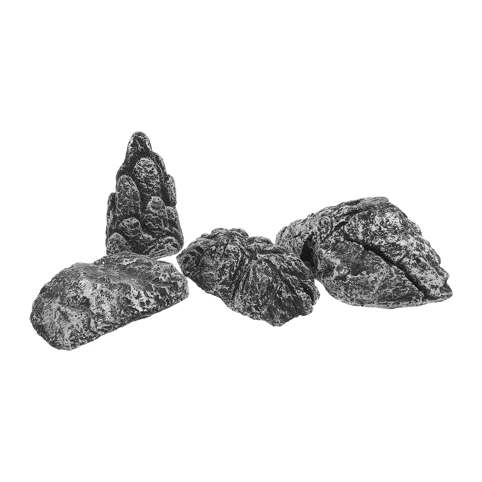 

4 Pcs Simulated Decorative Rockery Stones Realistic Aquarium Mountain Fish Tank L scaping Mini L Decorations Sturdy