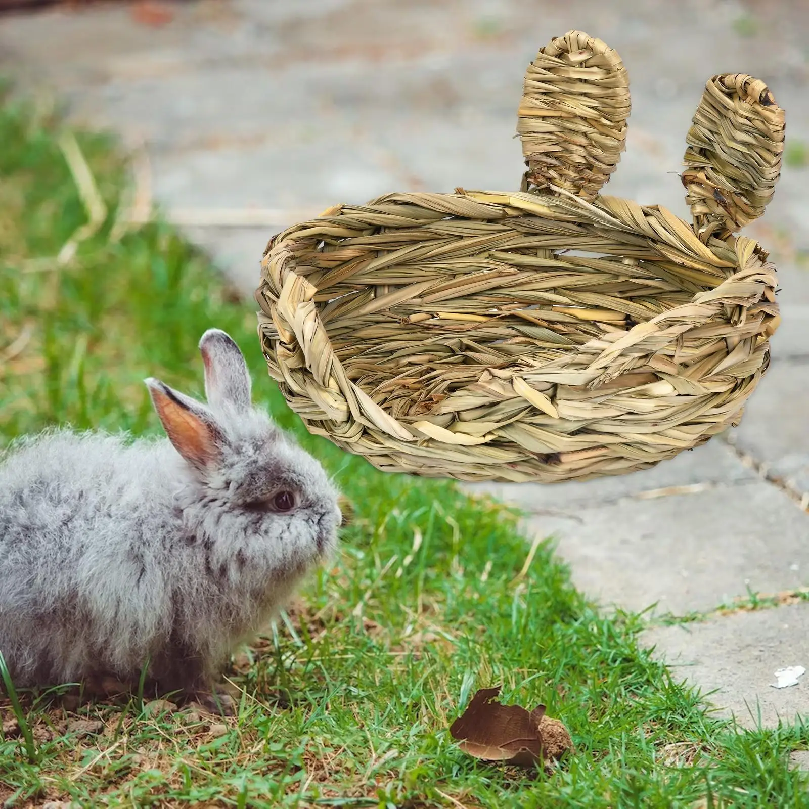 Rabbit Grass Bed Grass House for Rabbits for Squirrel Guinea Pigs Chinchilla