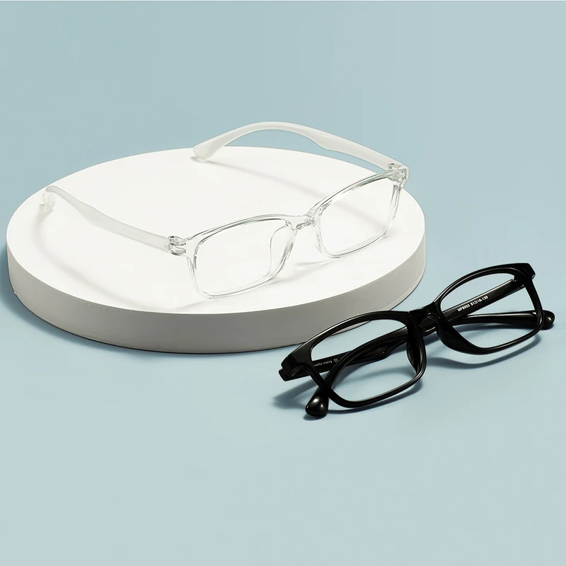 Fashion TR90 Lightweight Men and Women Black Clear Spectacle Rectangle Plastic Glasses Frames For Prescription Optical Lenses