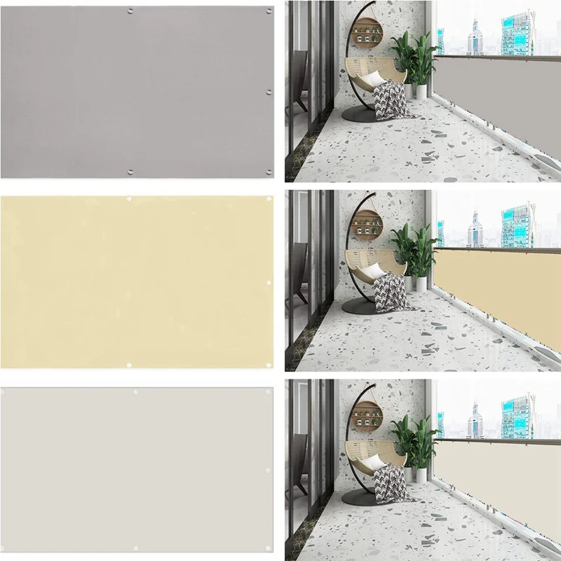 3Colors 100% 300D Polyester Waterproof Balcony Privacy Screen Net Terrace Windproof Fencing Net Rainproof Sun Shading Sails