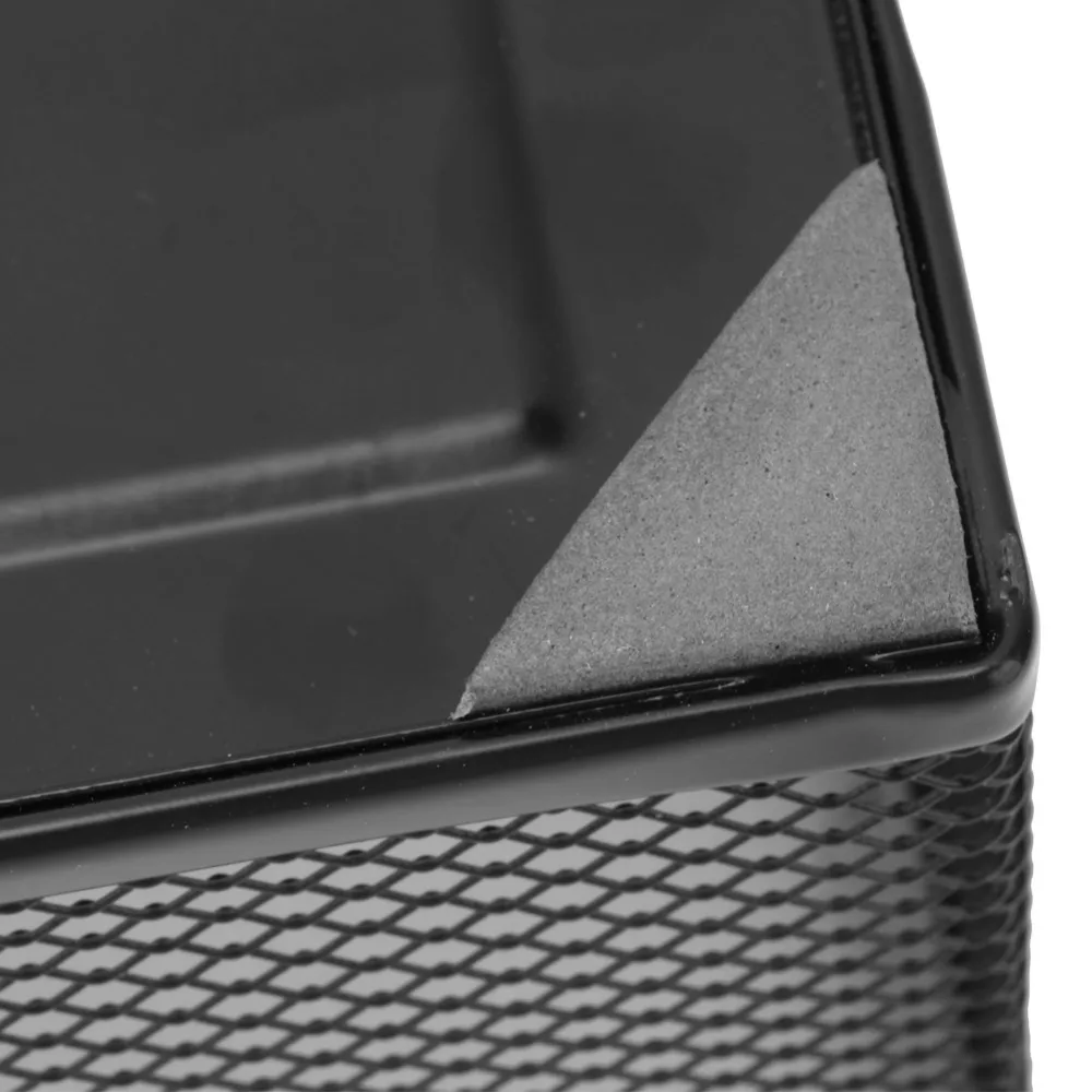 Durable Non-slip Base Design Note Box Black Metal Mesh Note Card Box Strong Convenient Sticky Note Box Business Environment
