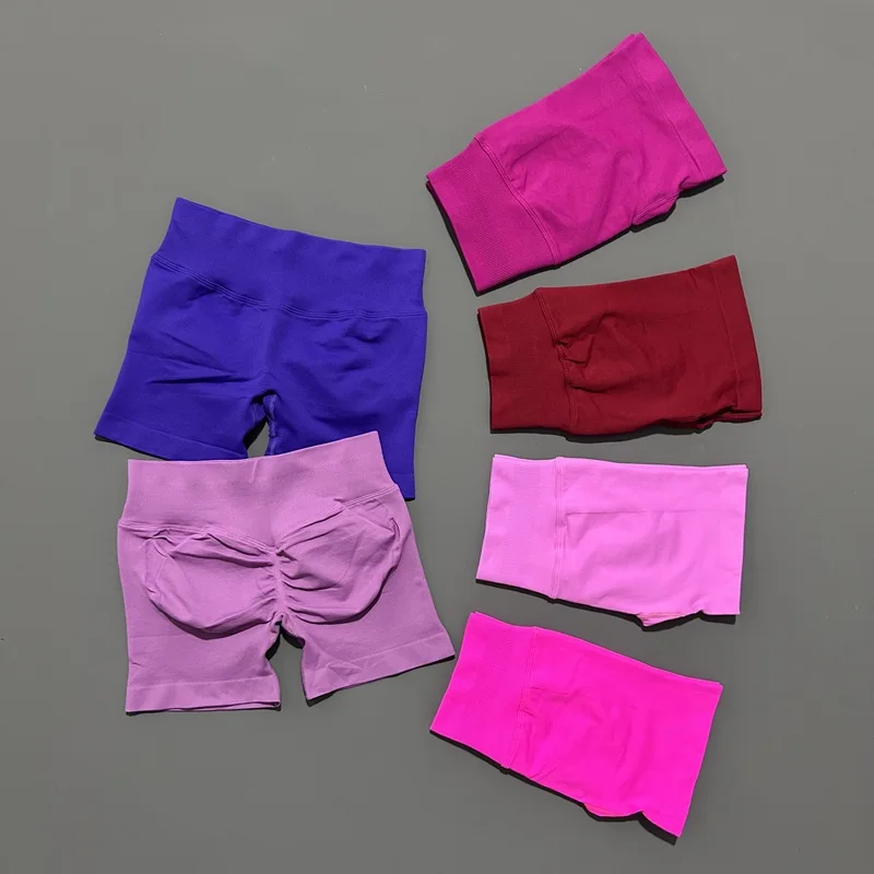 Histello Sports Shorts 4.5" Women Yoga Exercise Shorts Scrunch Bum Hip Tight Workout Fitness Activewear Gym Running Short Pants image 5