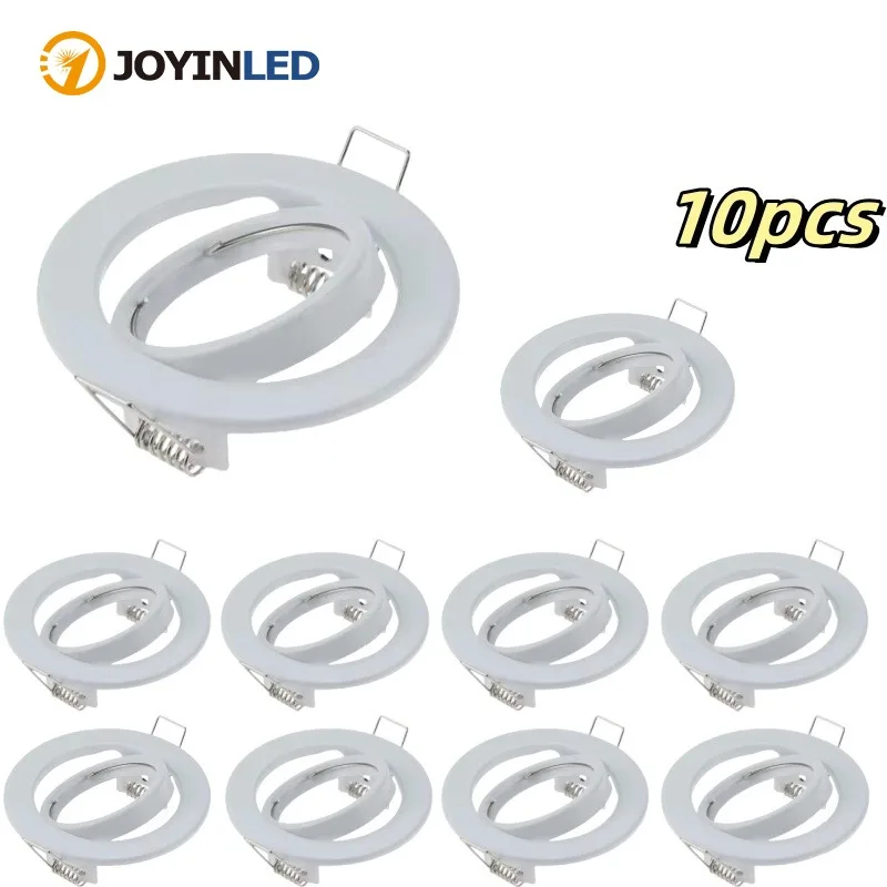 

10pcs Front Ring Get Off Spotlight Fixture White Round Style Down Light with GU10 MR16 Spotlight Frames for Home Decor Lighting