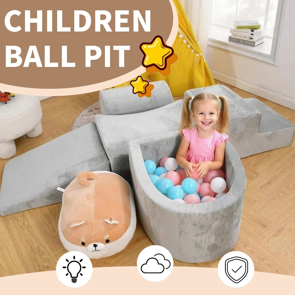 Design popolare Colorato Per i più piccoli in età prescolare Attrezzatura da gioco morbida per interni ed esterni Edificio per bambini Memory Foam Divano Ball Pit School