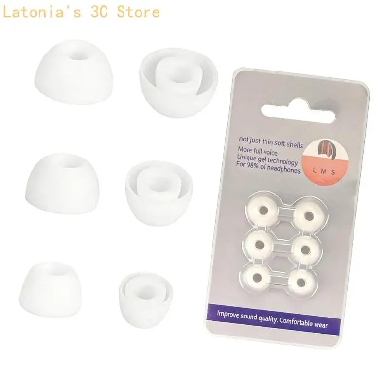 3 Paar Ohrstöpsel zur Geräuschreduzierung, flexibles Silikondesign, rutschfest, für Buds X3UB – Detail 3