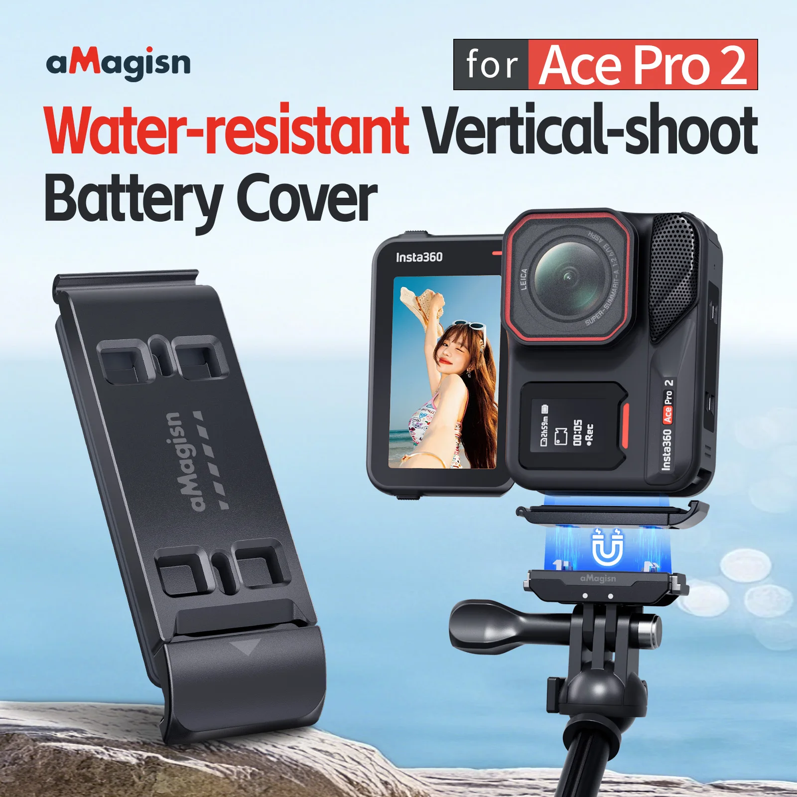 �y�Z�[�����zInsta360 Ace Pro 2�paMagisn�o�b�e���[�J�o�[�AAcePro2�p�}�O�l�b�g���N�C�b�N�����[�X�C���^�[�t�F�[�X�t���c�B��o�b�e���[�h�A
