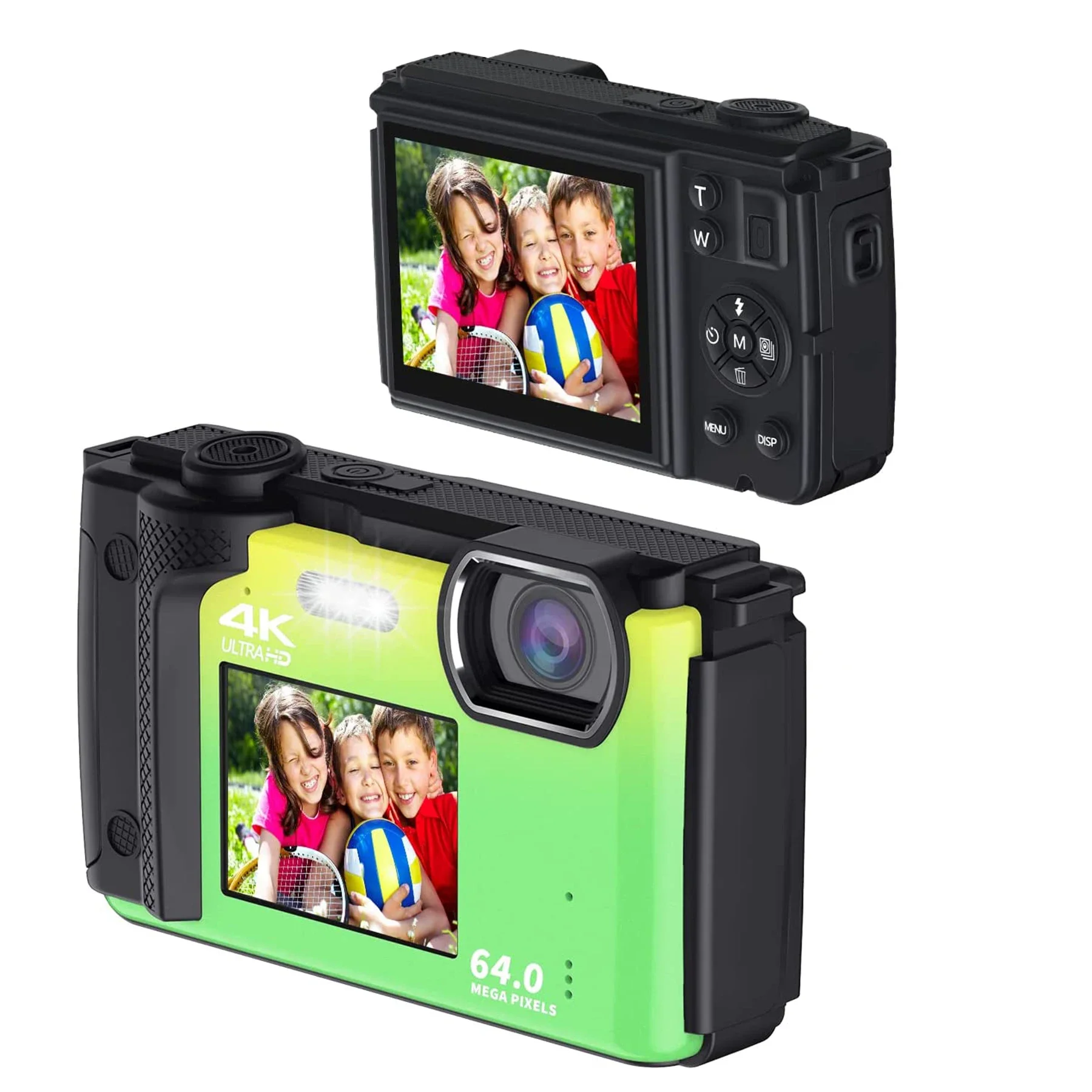 Compact Students 4K Digital Camera Selfie Video Camcorder 64MP Dual Screen WIFI Camera for Teens Kids