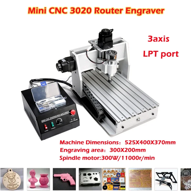 Mini 3020 máquina de corte e gravação em madeira, roteador cnc de 3 eixos, cortador para pcb, ferramentas de escultura em plástico, 2030 220v 110v