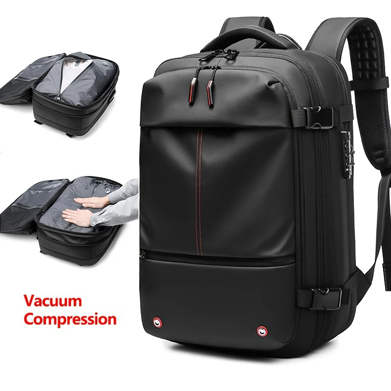 Men Travel Backpack Vacuum Compression 17 inch Laptop Backpack Business Large Capacity School Backpack Expanded Hiking Backpack
