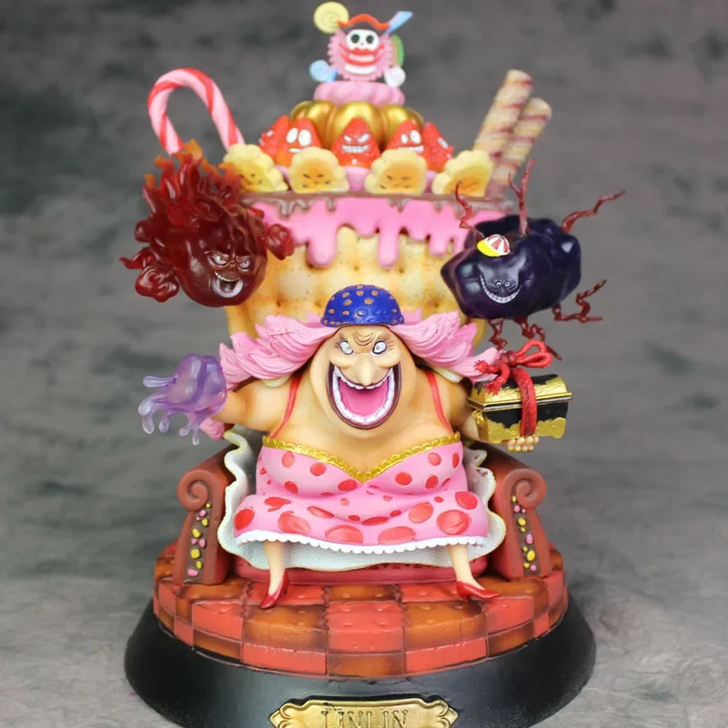 23cm One Piece Anime Figures Throne Big Mom Gk Sitting Posture Action Figures Collection Model Figure Doll Toy Kid Birthday Gift