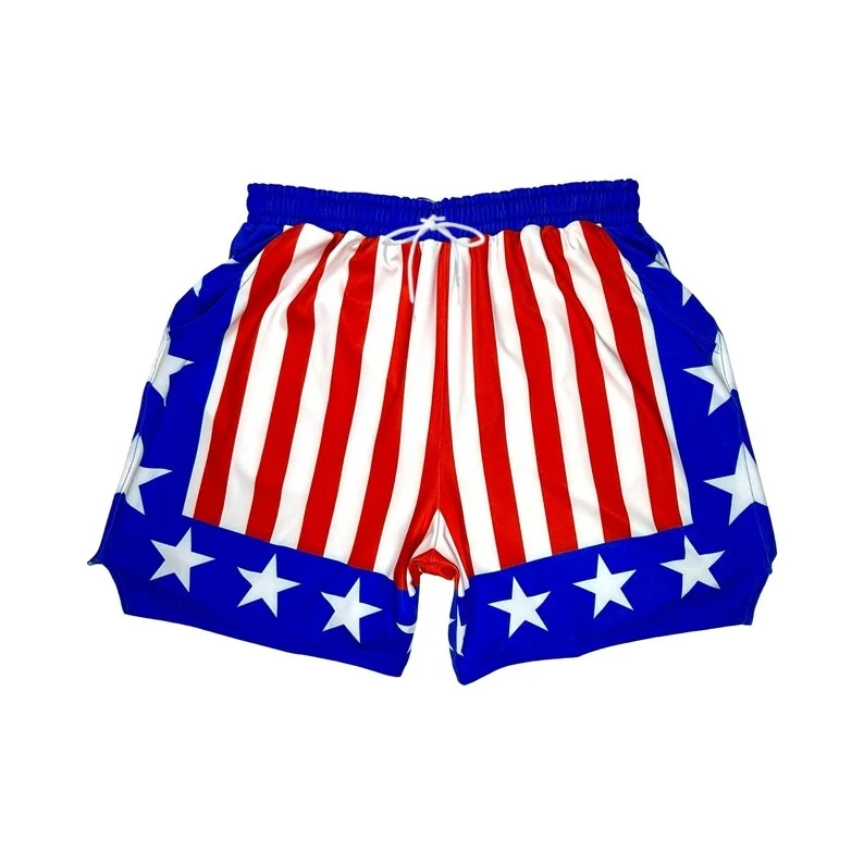 Basketball-Shorts mit Sternen- und Streifenmuster, lockere, atmungsaktive Sporthose, Sommer-Strandhose für Herren und Damen – Detail 7
