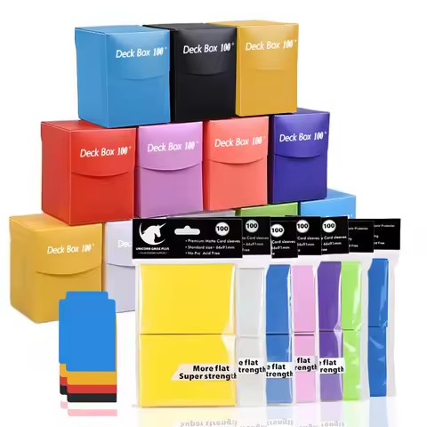 100ct 66x91mm Premium Card Sleeves and Card Deck Box Trading Cards Storage Card Organizer for Pokemon Baseball MTG Trading Cards