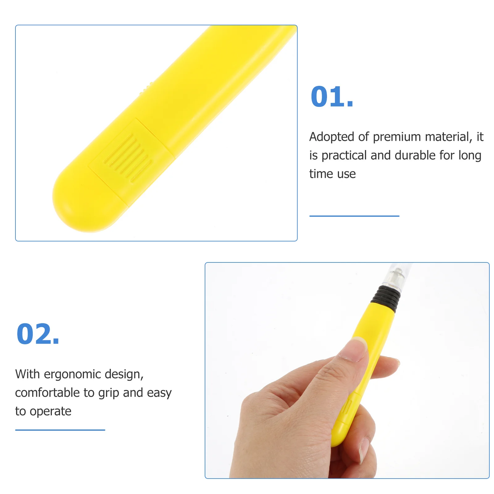 أداة خياطة بإضاءة LED، قبضة مريحة وخفيفة الوزن لتطريز اللحف ومزيل الخيوط