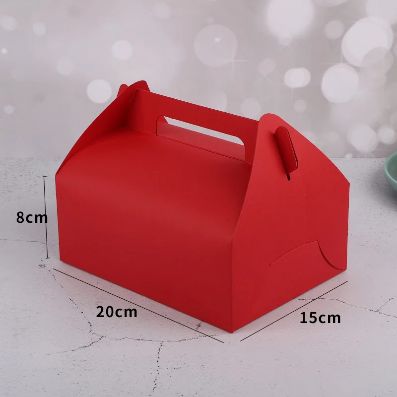 10/20pcs Foldable Cake Sandwich Baking Packaging Boxes For Wedding Birthday Party Hand-held Custom LOGO Takeaway Karft Paper Box