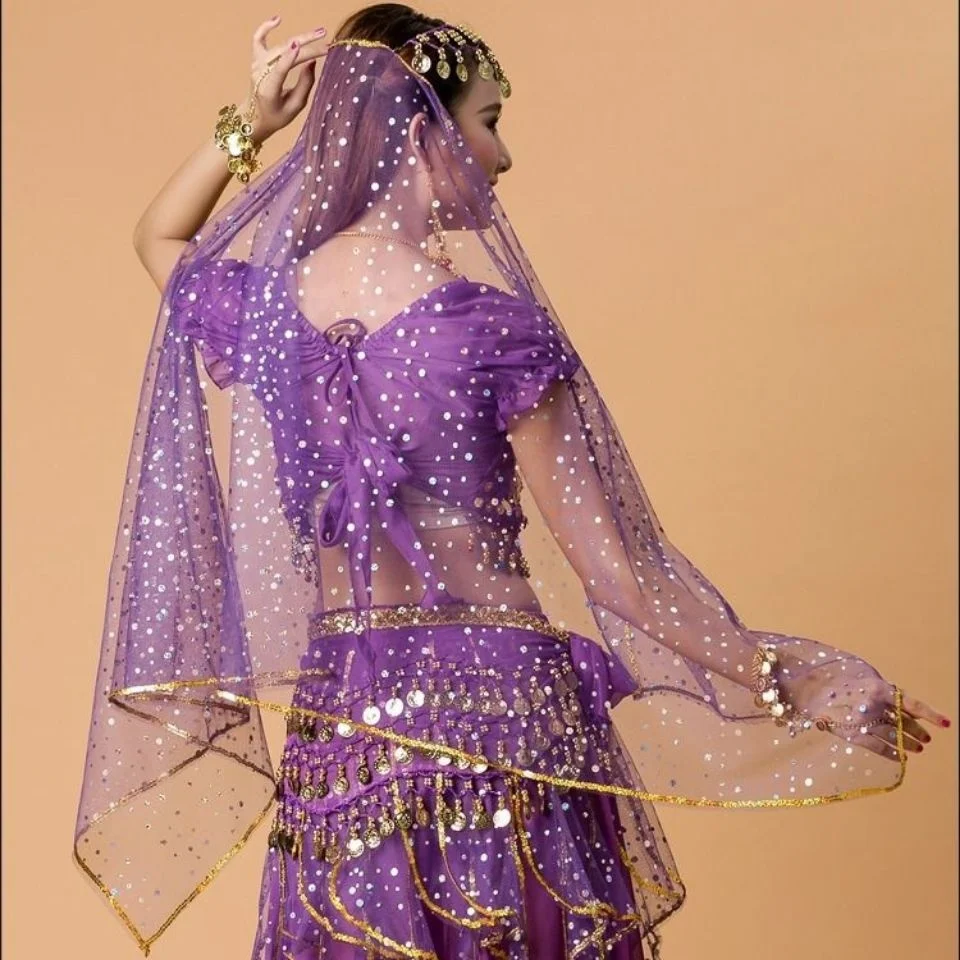 Bandeau de danse indienne pour adulte, chaîne de tête menstruelle, bandeau de danse du ventre, grand point lumineux, bandeau en maille, coiffure, robe de performance