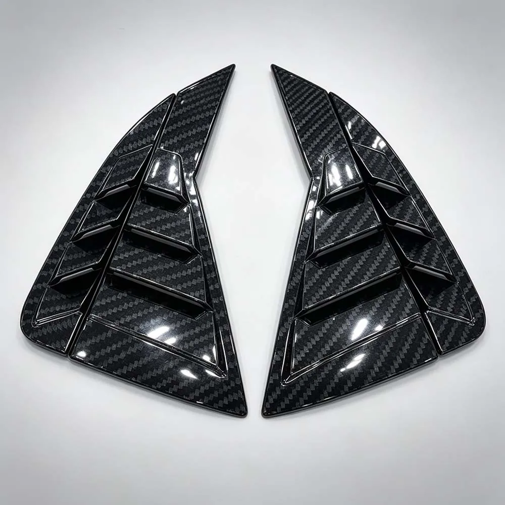 For KIA RIO K2 2011-2015 Sedan Russia Version Rear Window Side Vent Shutter Louver Cover Trim Carbon Fiber Accessories