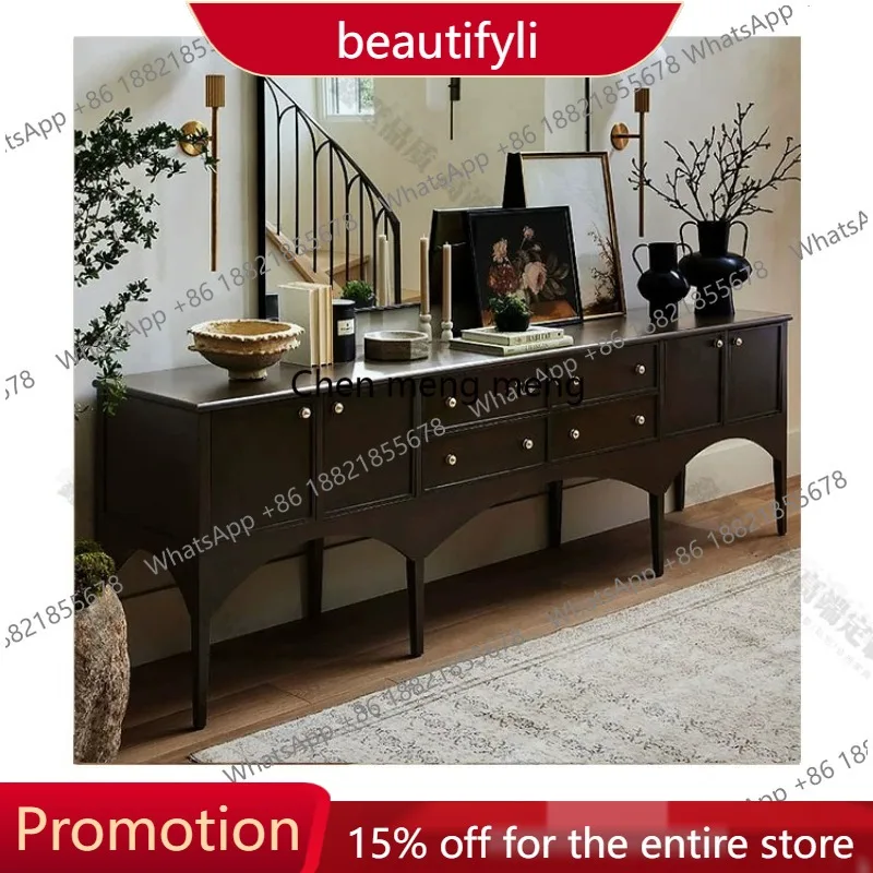 

01A French solid wood porch cabinet household entry living room partition cabinet American wall decorative storage locker