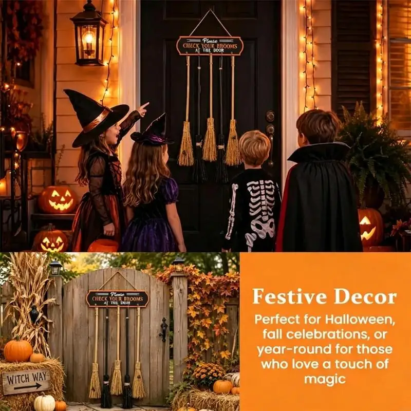 Metal Entry Sign with Rope Loop and Holder for Front Door Hallway Wall Display, Seasonal Home and Storage JOMD