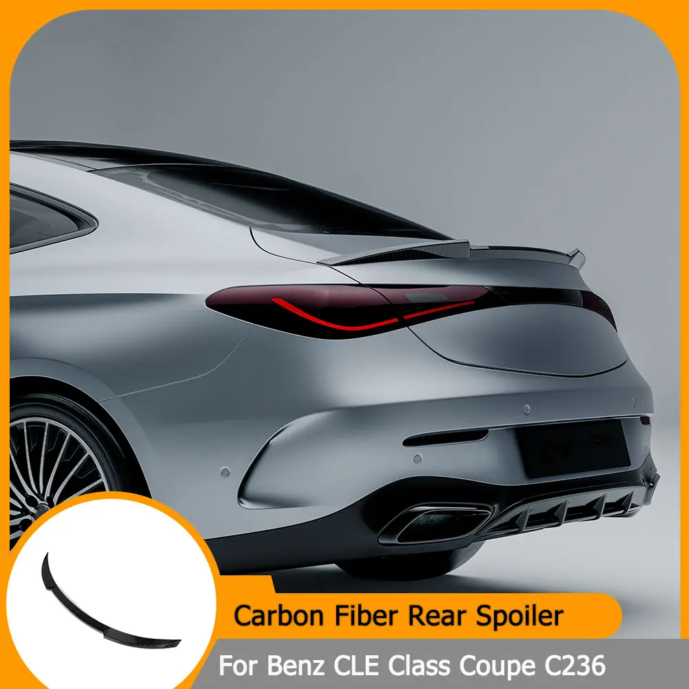 

Car Rear Spoiler for Mercedes Benz CLE Class C236 Coupe CLE300 CLE53 AMG 2023-2026 Carbon Fiber Rear Trunk Mid Spoiler Tailgate