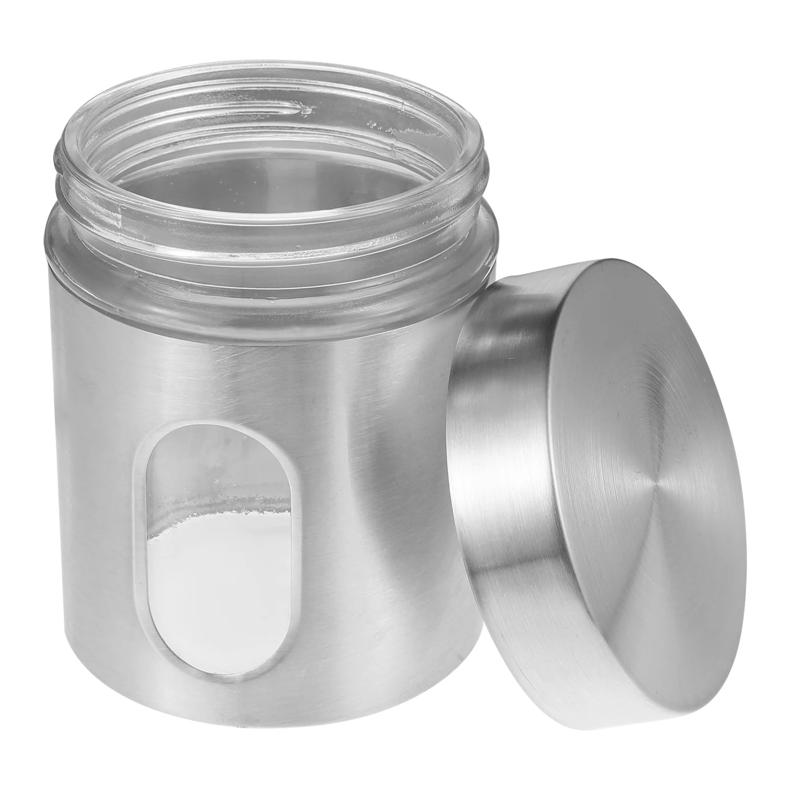 

Stainless Steel Storage Tank Fine Workmanship Sealed Jar Dry Food Coffee Canister Visible Kitchen Simple Design