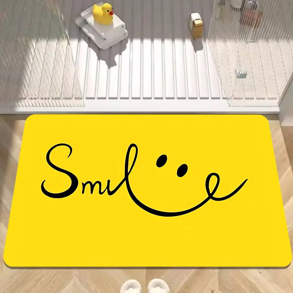 S-smile LogoS Floor Mat Bathroom Mat Kids Room Bedroom Decoration Balcony Anti-Slip Doormat Living Room Welcome Rug