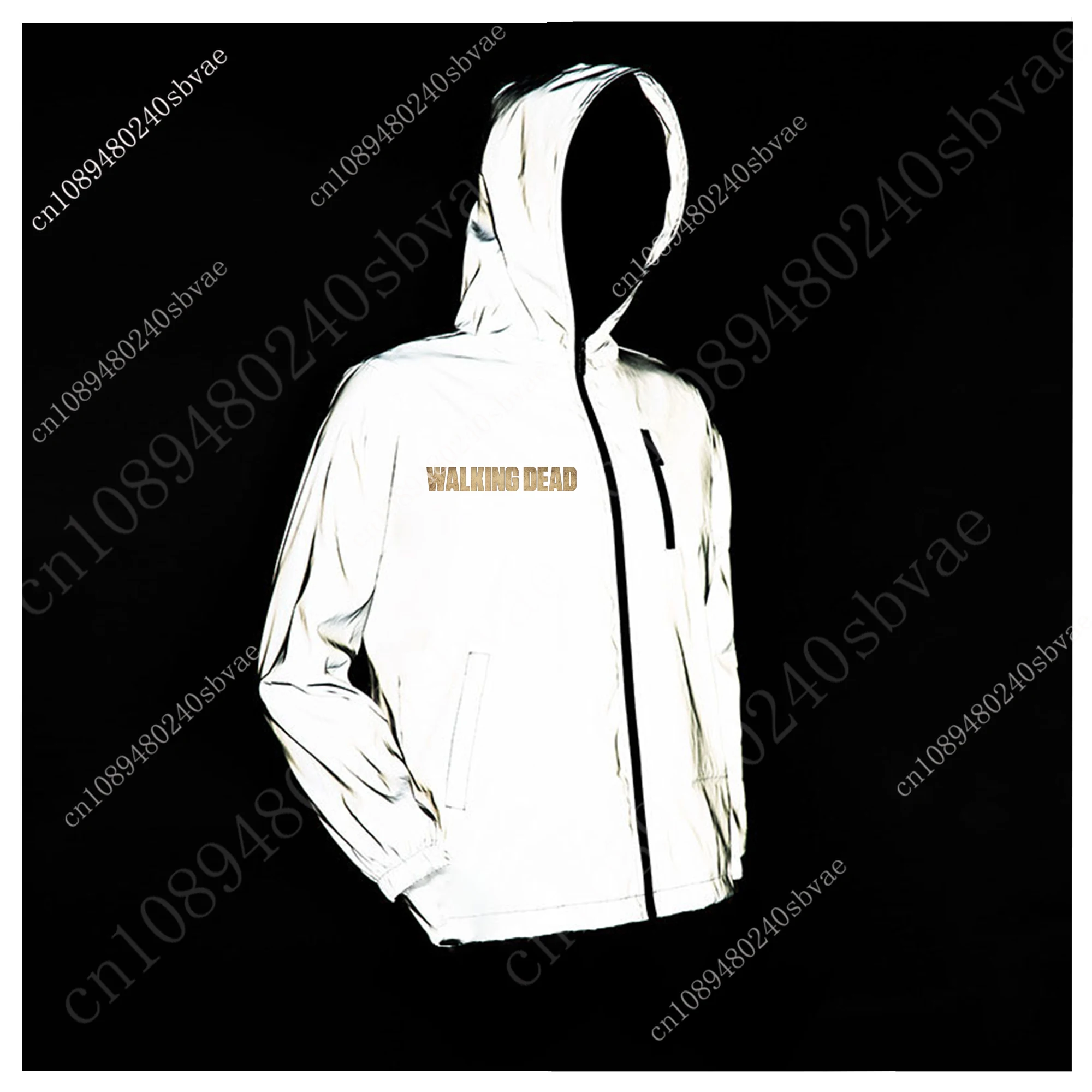 The Walking Dead Horror Reflective Jacket Mens Womens Coat Hooded Windbreaker Runing Pocket Jackets Zipper Customized Hoodie