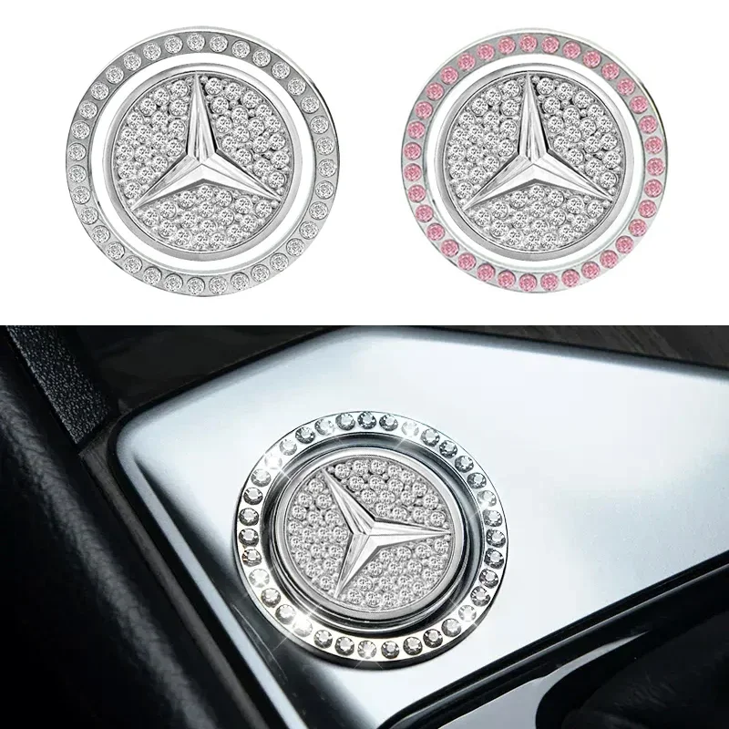 

for Mercedes Benz Diamond Car Decor One Click Start Button Engine Start Stop Switch Button Cover W211 W204 W210 W203 CLA GLA