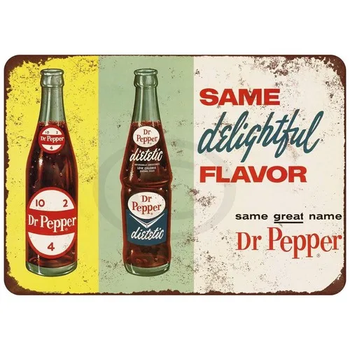 Diet Ad Blechschild Retro Getränke-Kunst Nostalgische Männerhöhle Dekoration