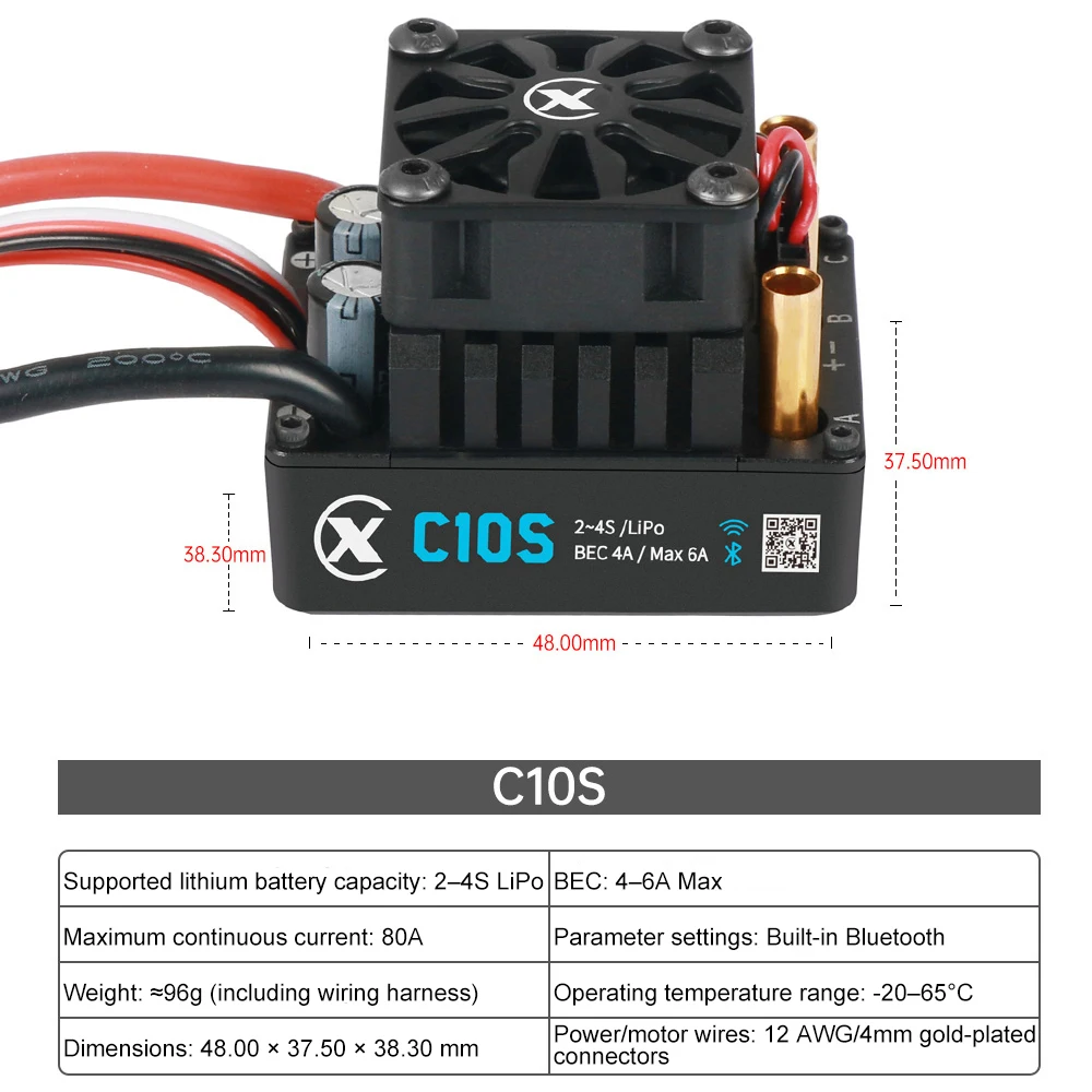 XC C10S 80A Brushless ESC 2-4S LiPo Battery for 1/10 RC Model Car Truck Buggy On-Road Racing Accessories