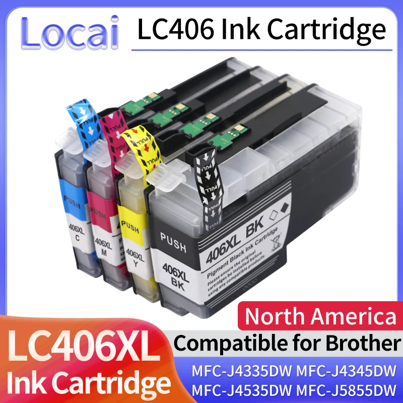 

Чернильный картридж LC406 406XL, совместим с Brother MFC-J4335DW J4345DW J4535DW J5855DW J5955DW J6555DW J6955DW, чернила для принтера