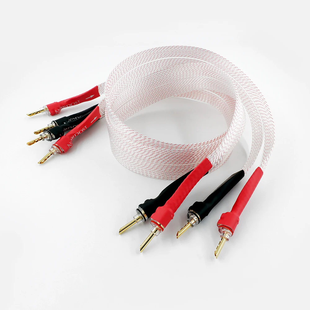 

Nordost Vahalla 7N OCC Copper Silver Plated Loudspeaker Cable HiFi Audio Flat Speaker Wire with Gold Plated Banana Plug