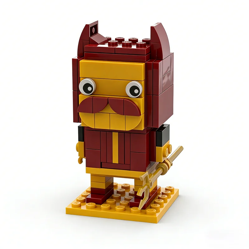 124 قطعة MOC سباركي صن الشيطان Brickhead Brickheadz نموذج بناء هدية الكريسماس كتل البناء لتقوم بها بنفسك فكرة اللعب الإبداعية